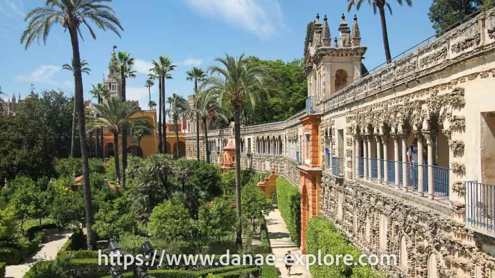 Vista dos jardins do Real Alcazár de Sevilha, essa cidade foi nossa última parada em nosso roteiro completo de ddez dias pela Andalucia, no Sul da Espanha