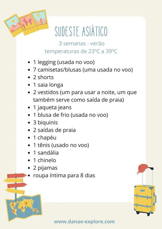 lista de roupas para viagem de verão