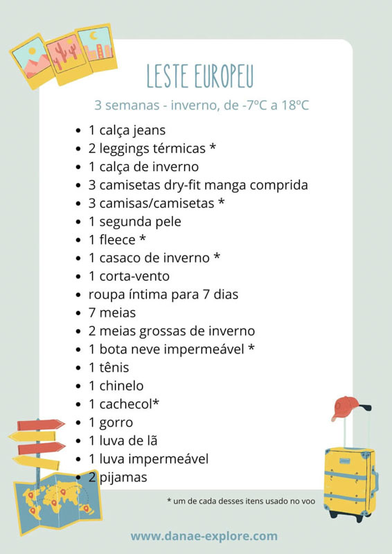 lista de roupas para mala de inverno 