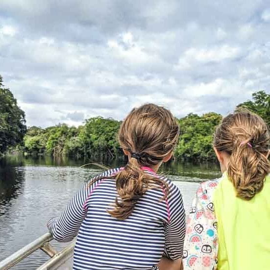 Boat tour through the Anavilhanas Archipelago on the Rio Negro, near Novo Airão in the Brazilian Amazon