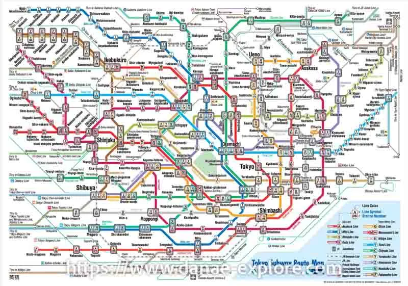 Tokyo subway map - Tokyo subway lines