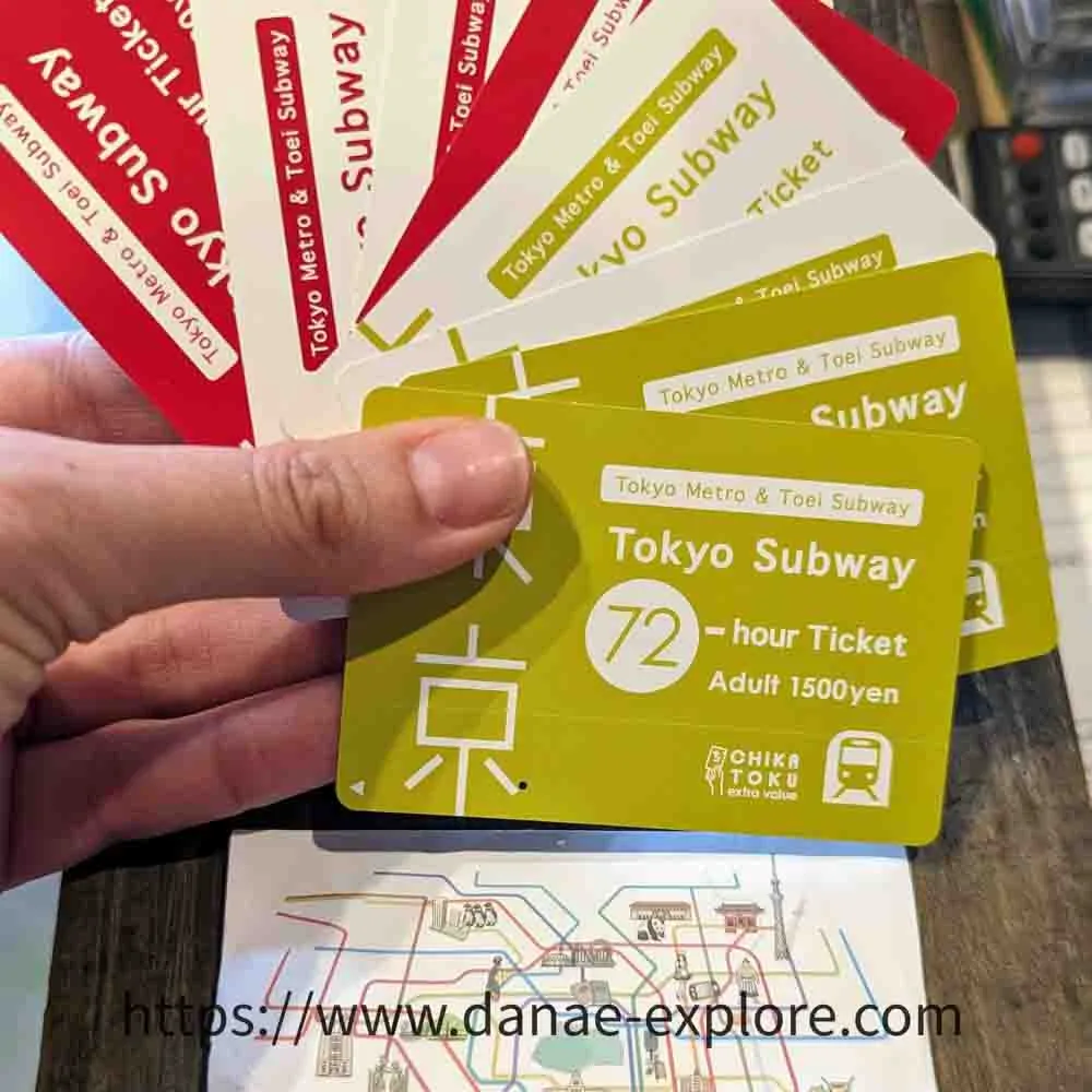 Tokyo subway tickets, valid for 72 hours