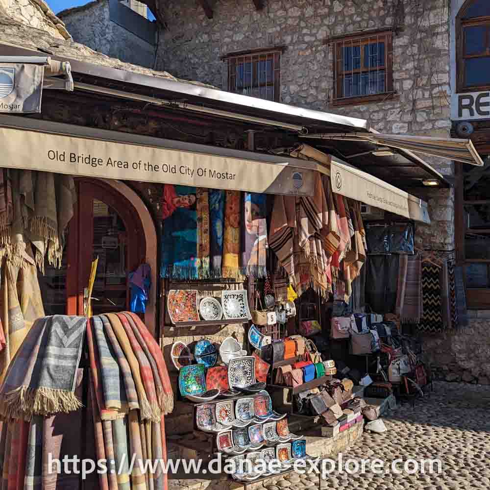 Souvenir shops at Kujundziluk Street, Mostar