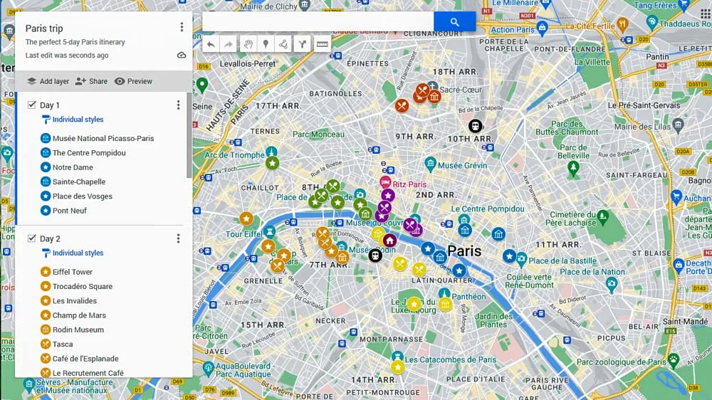 print de tela do Google Mymaps