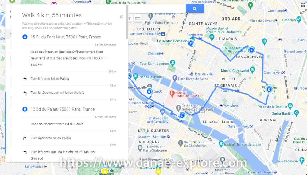 Paris Map on Google Maps - MyMaps, como traçar rotas e calcular o tempo do trajeto