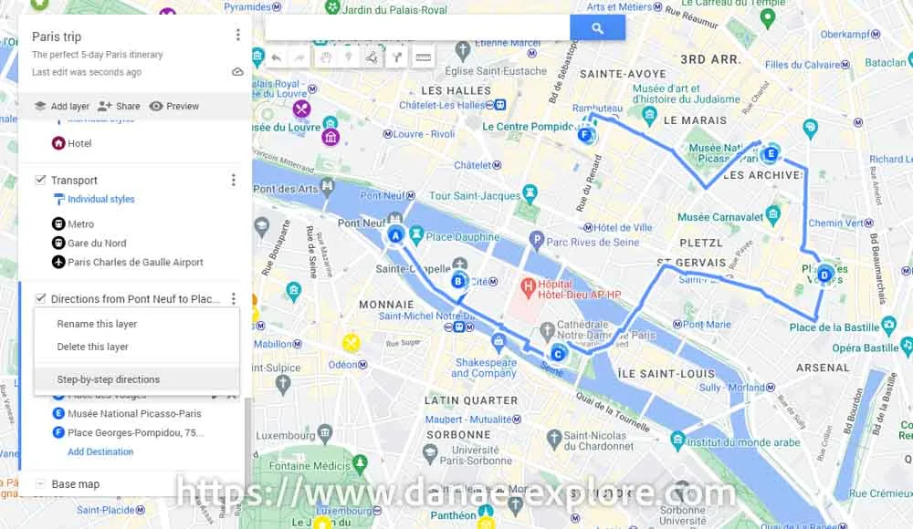 Como traçar rotas no Google My Maps - www.danae-explore.com