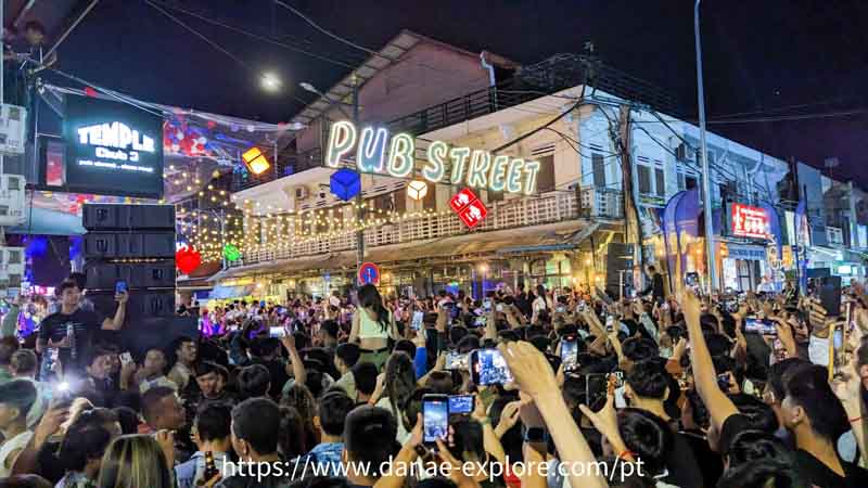 reveillon em Siem Reap, Camboja, Pub Street, Ano novo no Camboja