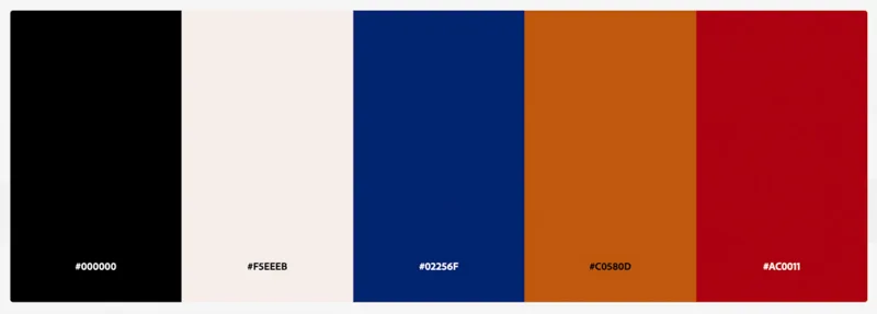Example of a color palette to create travel looks