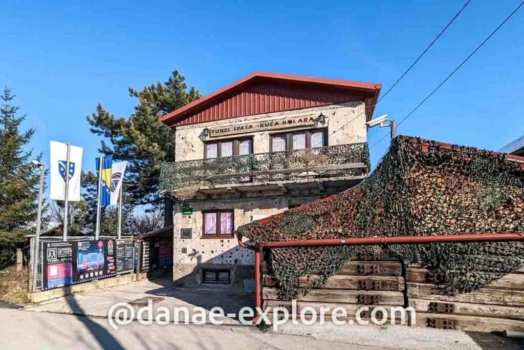 House at the entrance to the Tunnel of Hope in Sarajevo