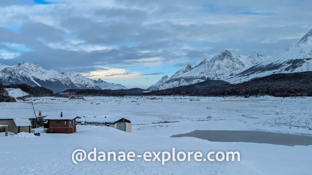 Snowy valley in the Centro Invernal Tierra Mayor, in Ushuaia. 