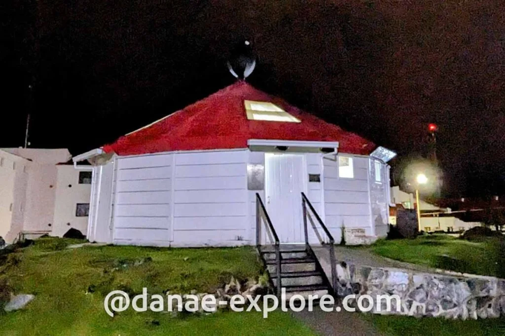 Full-size replica of the End of the World Lighthouse at the Ushuaia Maritime and Prison Museum