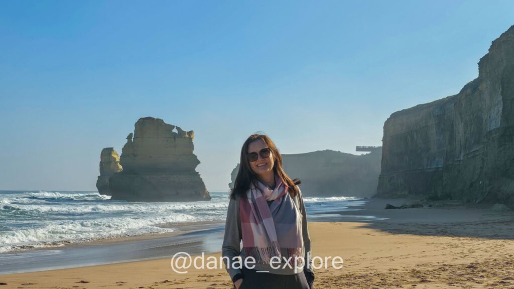 Eu em frente aos Doze Apóstolos, na Great Ocean Road